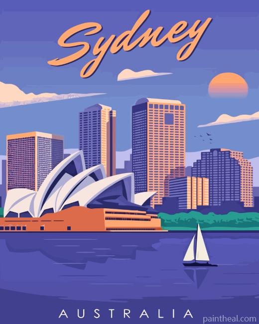 Sydney Australia Poster Painting By Numbers Kits