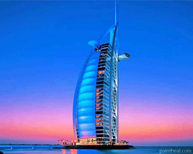 Dubai UAE Borj Alarab Painting By Numbers Kits