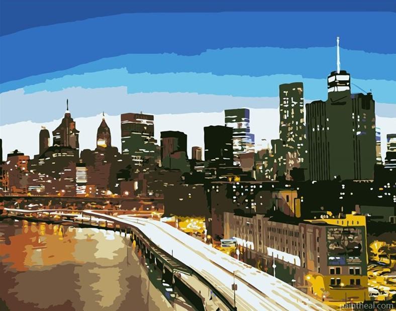 America New York At Nigh Painting By Numbers Kits