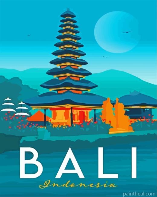 Bali Indonesia Poster Painting By Numbers Kits