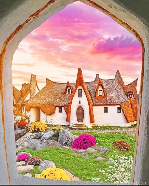 Fairytale Houses in Romania Painting By Numbers Kits