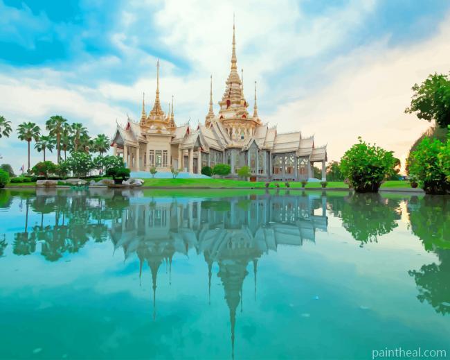 Wat Non Kum Temple Thailand Painting By Numbers Kits