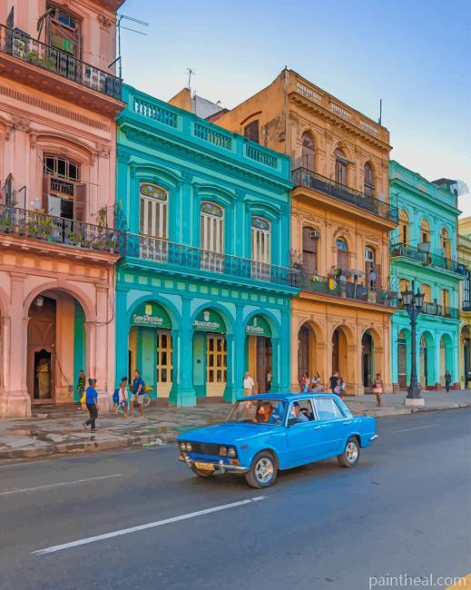 Havana Buildings Painting By Numbers Kits