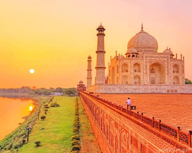 Sunrise Taj Mahal Painting By Numbers Kits