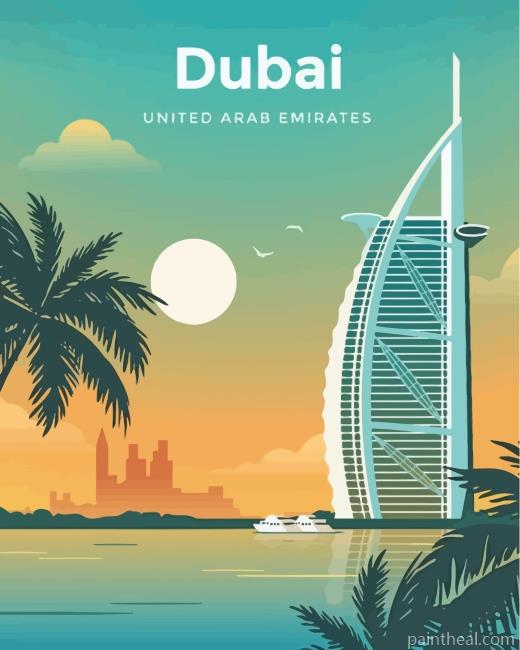 Dubai Poster Painting By Numbers Kits