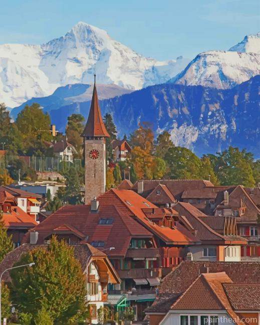 Oberhofen Switzerland Painting By Numbers Kits