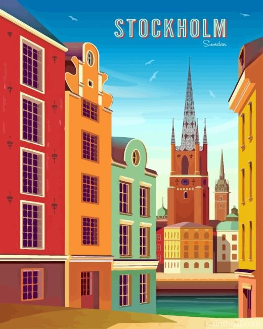 Stockholm Sweden Poster Painting By Numbers Kits