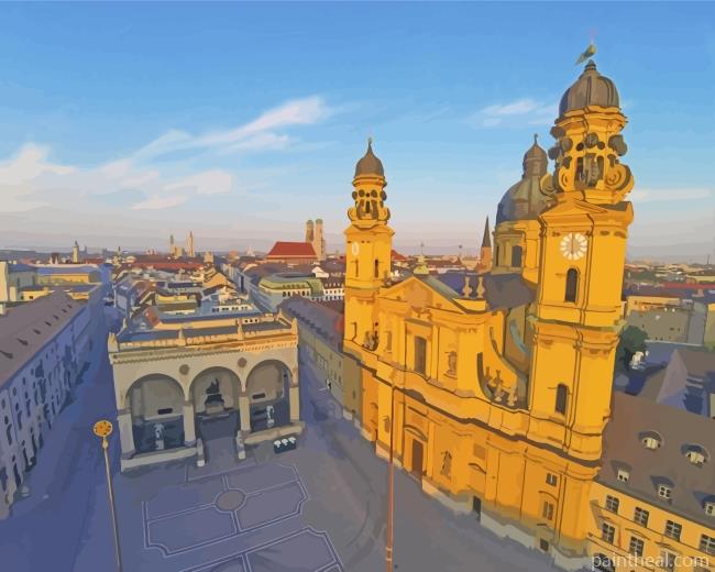 Odeonsplatz Munich Germany Painting By Numbers Kits