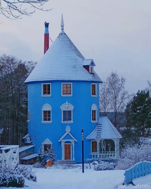 Snowy Moomin World Finland Painting By Numbers Kits