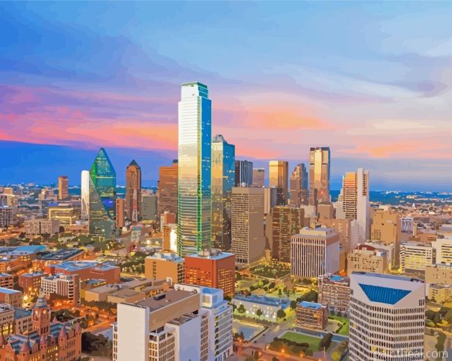 Dallas Buildings Painting By Numbers Kits