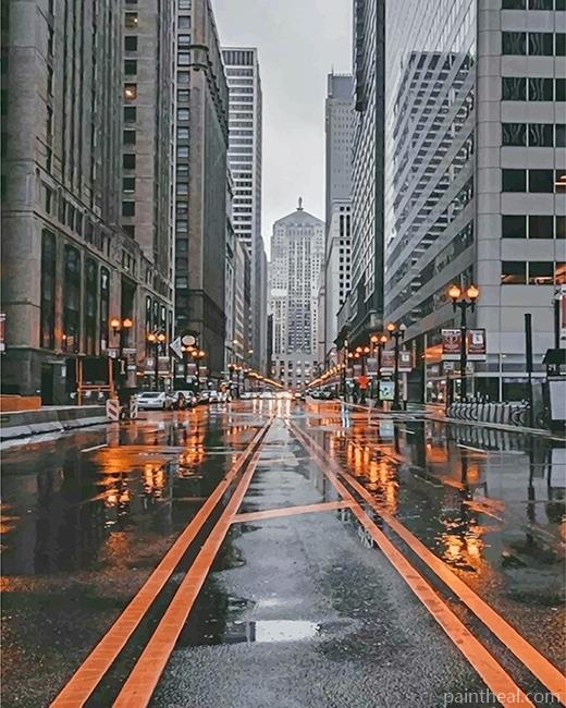 Rainy City Streets Painting By Numbers Kits
