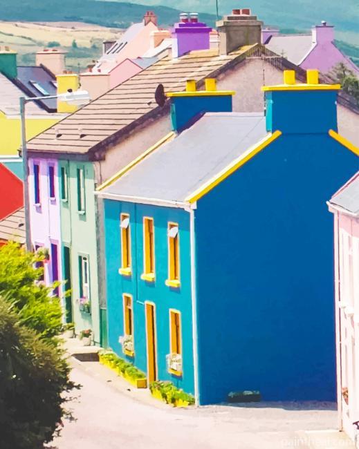Colorful Village In Ireland Painting By Numbers Kits