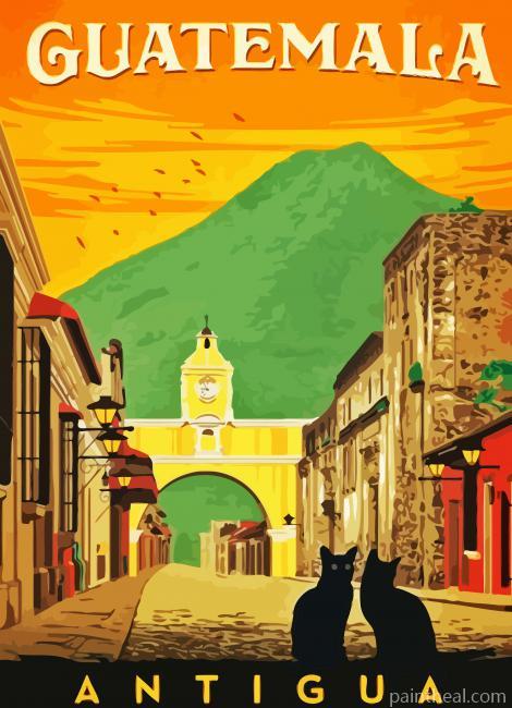 Guatemala City Poster Painting By Numbers Kits