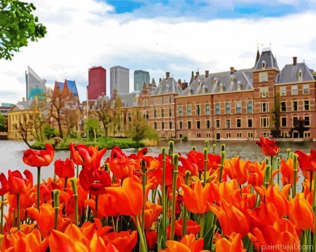 Orange Flowers The Hague Painting By Numbers Kits