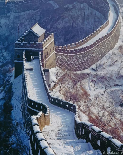 Great Wall Of China In Winter Painting By Numbers Kits