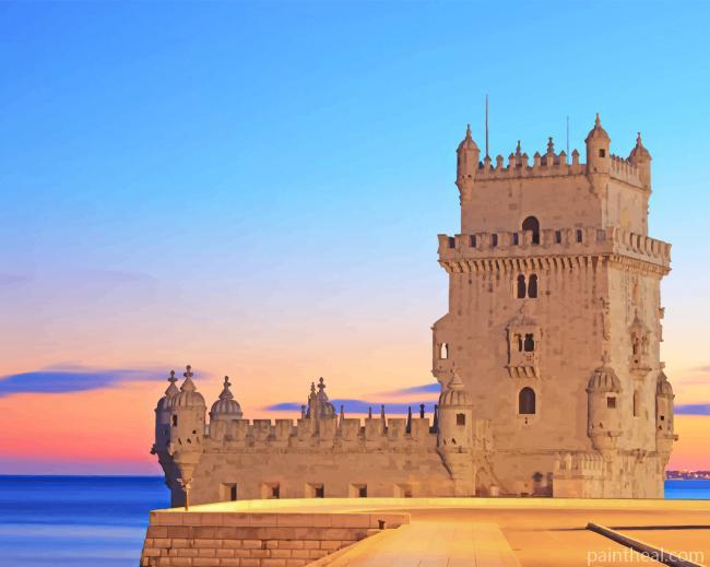 Belem Tower Sunset Painting By Numbers Kits