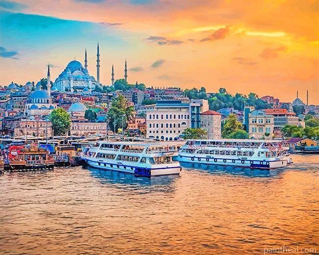 Sunset In Istanbul Painting By Numbers Kits
