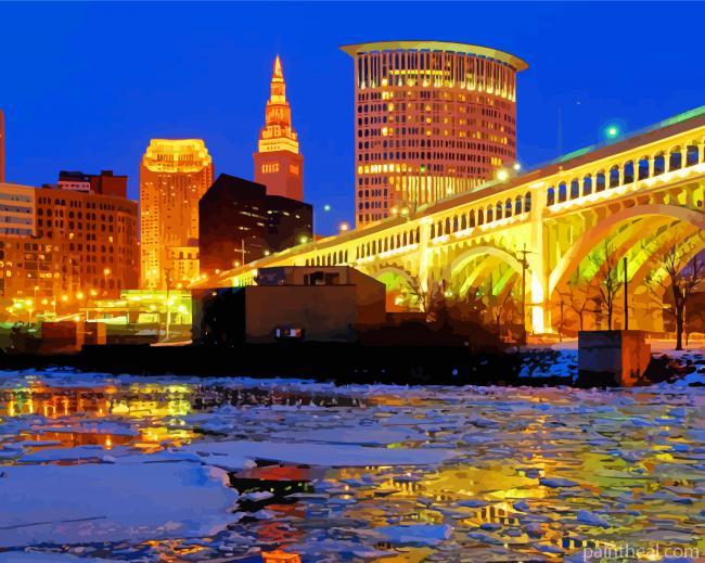 Ohio Cleveland City Painting By Numbers Kits