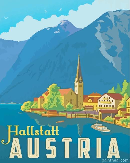Hallstatt Austria Poster Painting By Numbers Kits