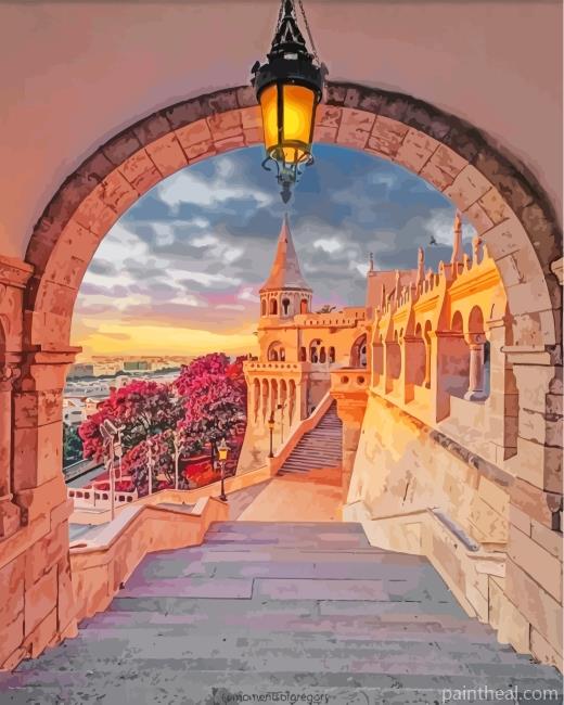 Budapest Fishermans Bastion Monument Painting By Numbers Kits