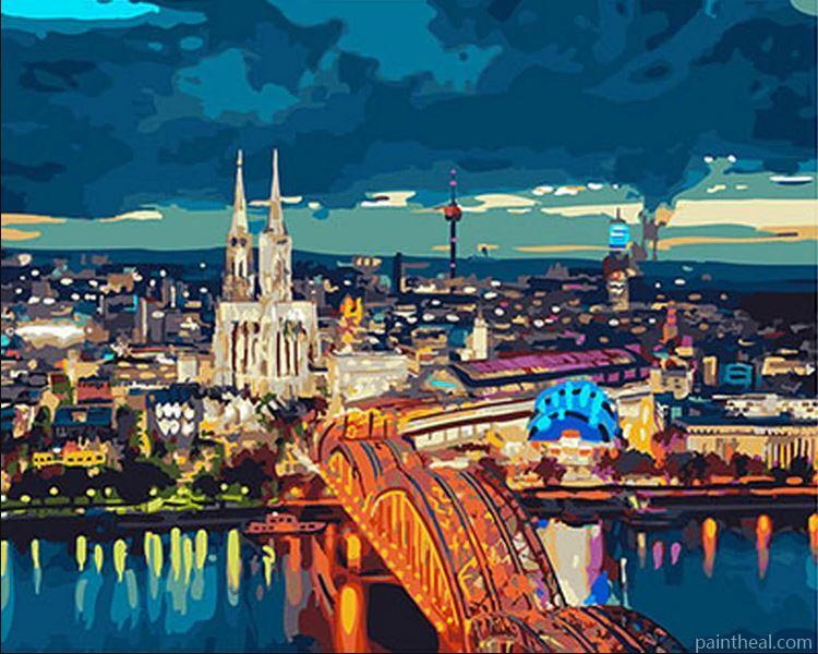 Frankfurt bridge Painting By Numbers Kits