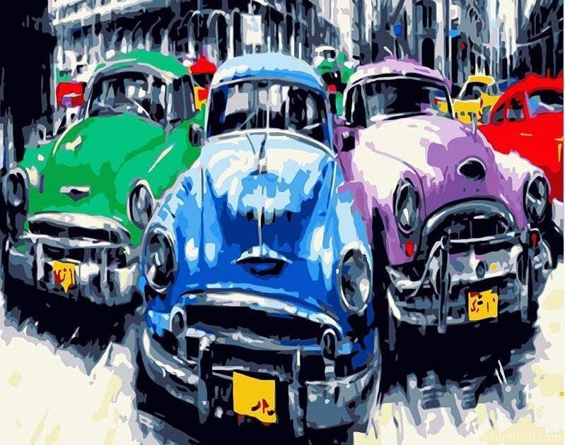 Antique Car in Havana Painting By Numbers Kits