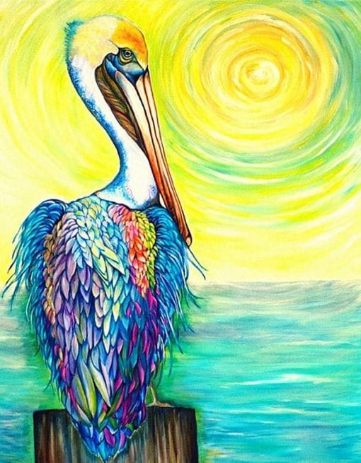 Pelican artwork birds paint by number