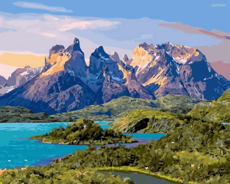 Torres del paine national park painting by numbers kits