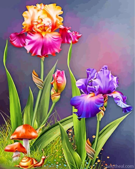 Flowers And Mashrooms Painting By Numbers Kits