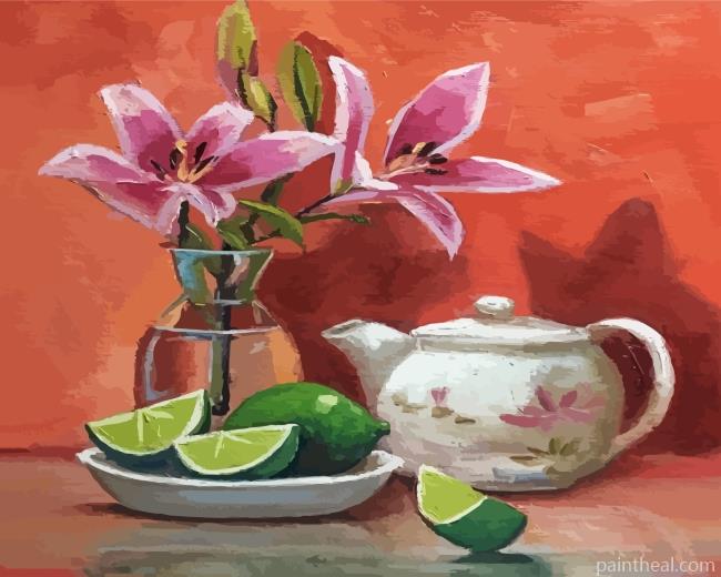 Pink Lilies Art Painting By Numbers Kits