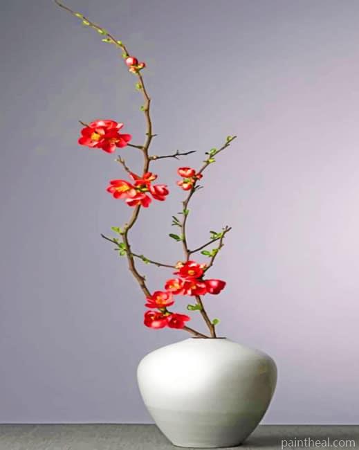 Aesthetic White Vase With Red Flowers NEW Painting By Numbers Kits