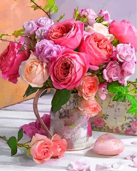 Peonies And Ranunculus Painting By Numbers Kits