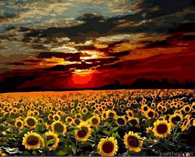 Sunflowers Field Painting By Numbers Kits