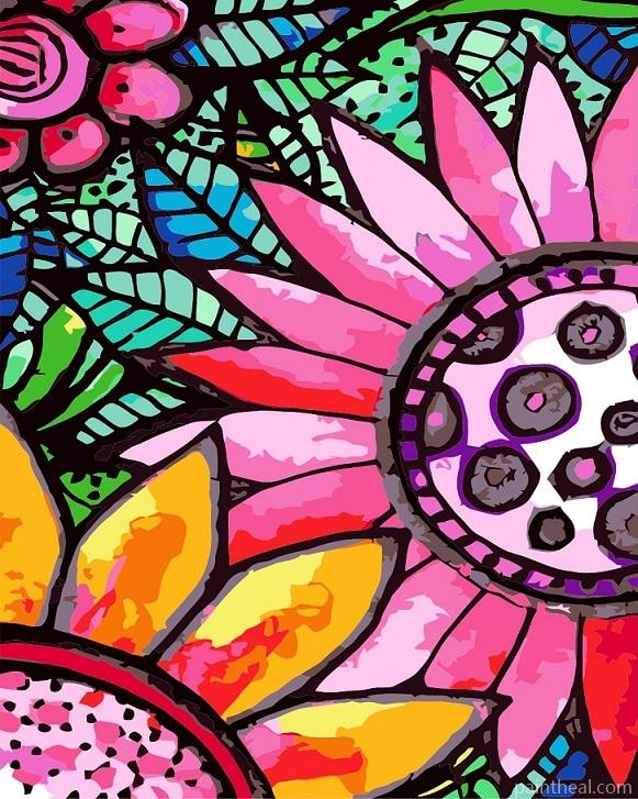 Stained Glass Flowers Flowers Painting By Numbers Kits