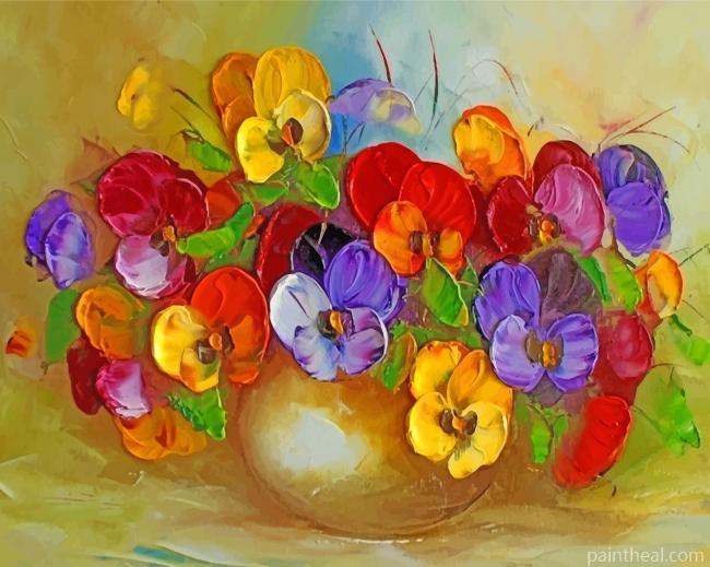 Colorful Flowers Art Painting By Numbers Kits