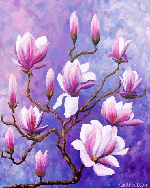 Magnolias Flowers Painting By Numbers Kits