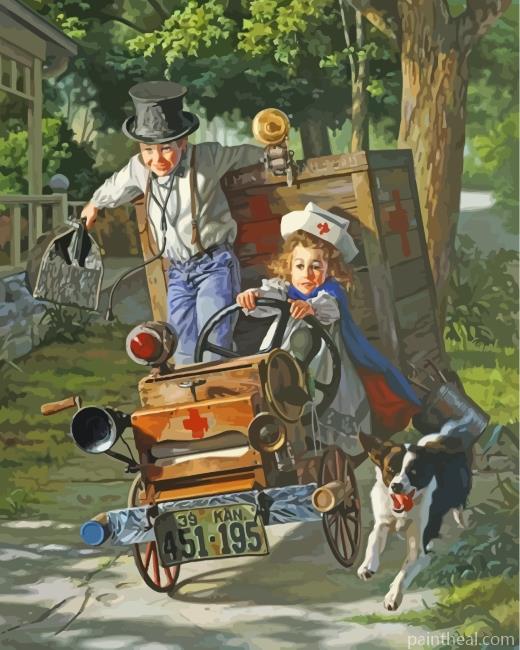 Naughty Siblings Painting By Numbers Kits