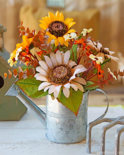 Watering Pail Flowers Painting By Numbers Kits