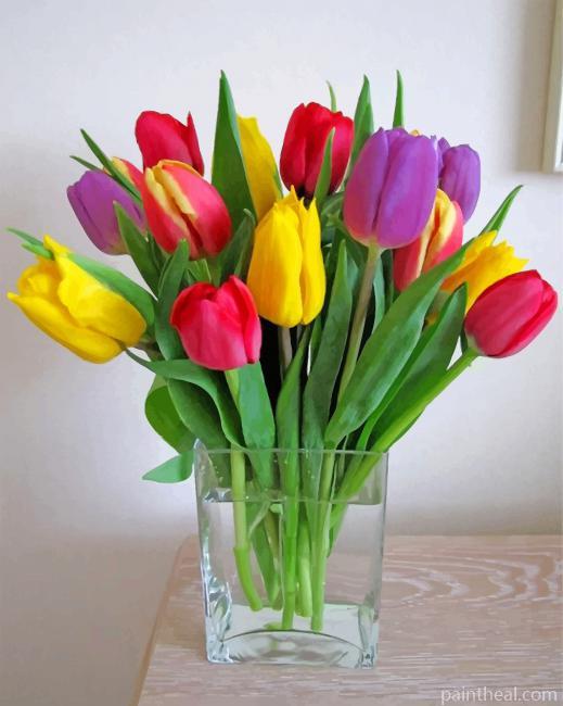 Colorful Tulips Painting By Numbers Kits