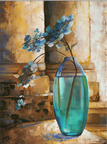Flowers On Crystal Vase Flowers Painting By Numbers Kits