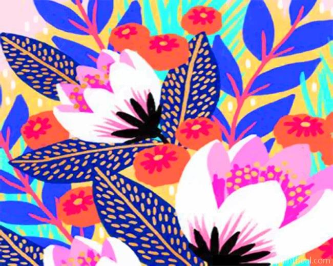 Lotus Blooms Colorful Painting By Numbers Kits