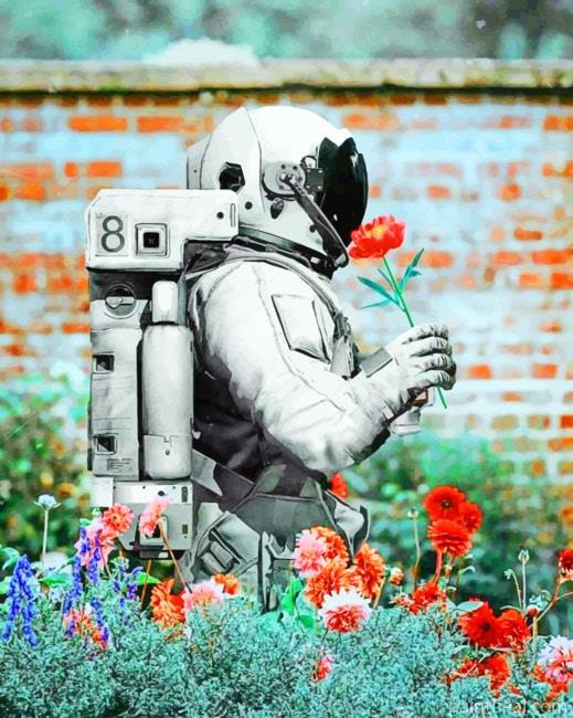 Space Man With Flowers NEW Painting By Numbers Kits