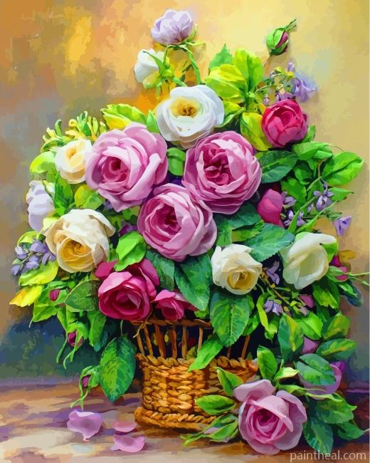 Aesthetic Pink And White Flowers Painting By Numbers Kits