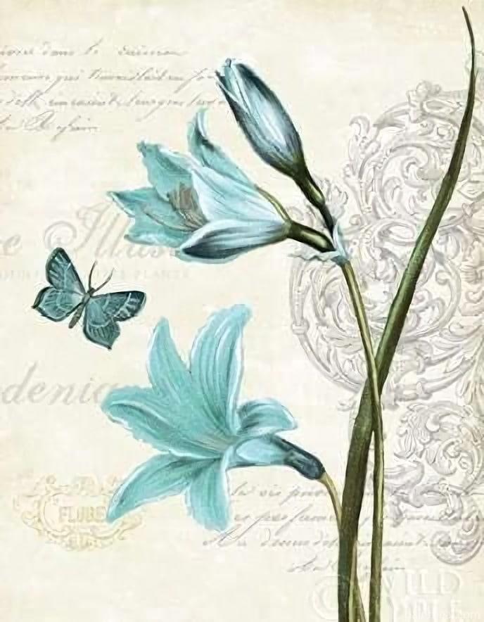 Blue Butterfly Flower Flowers Painting By Numbers Kits