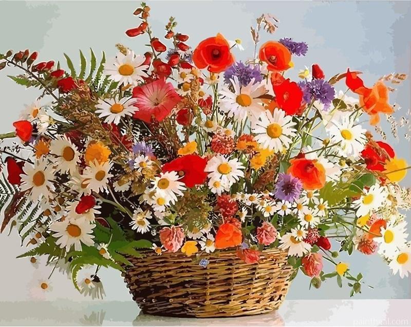 Colorful Flowers Bouquet Flowers Painting By Numbers Kits