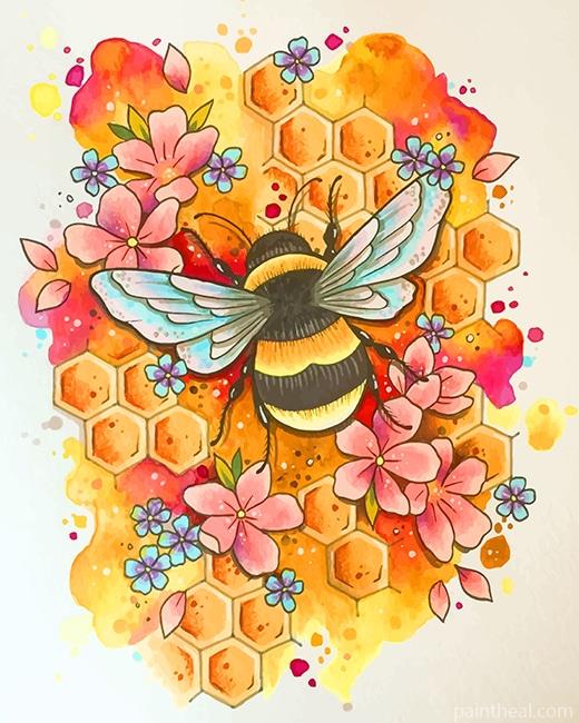 Honey Bee And Flowers NEW Painting By Numbers Kits