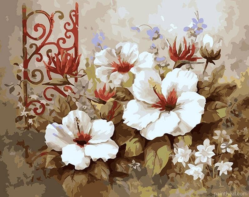 Vintage Flower Painting Flowers Painting By Numbers Kits