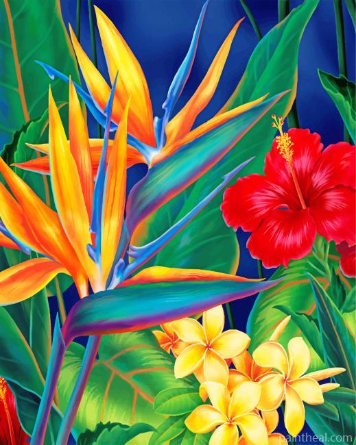 Tropical Paradise Plant Painting By Numbers Kits