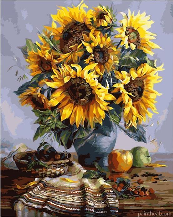 Still Life Sunflowers Flowers Painting By Numbers Kits