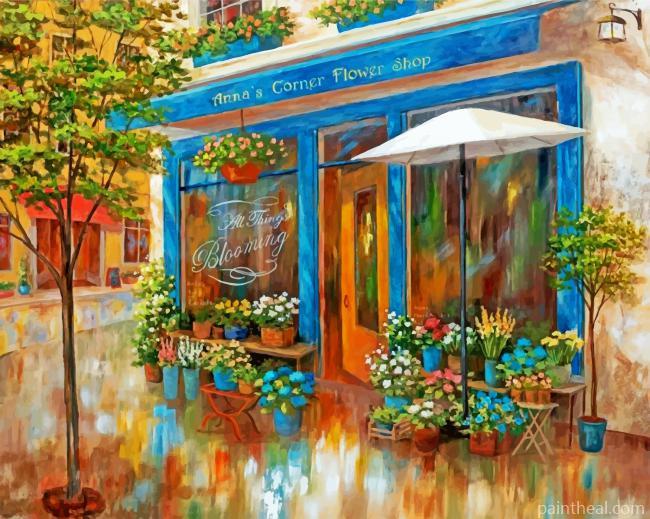 Vintage Flowers Shop Painting By Numbers Kits